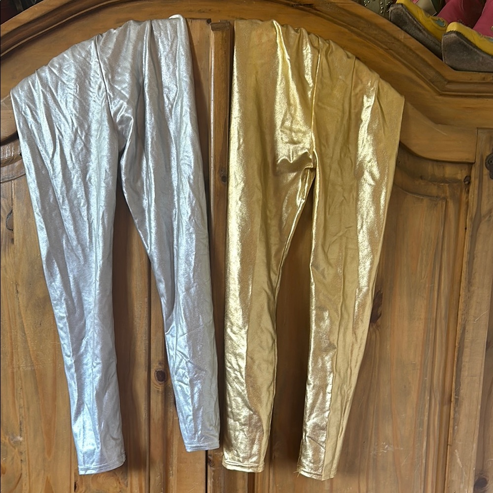 Metallic Silver and Gold Leggings